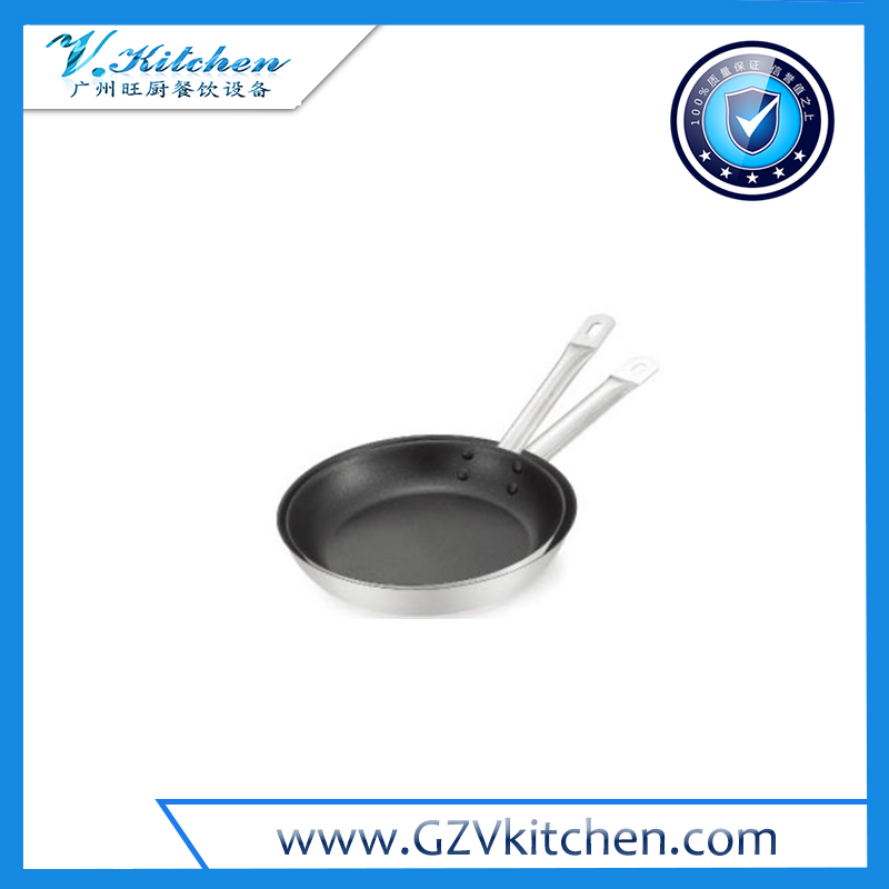 S.S.Non-Stick Frypan With Sandwich Bottom & One Handle 