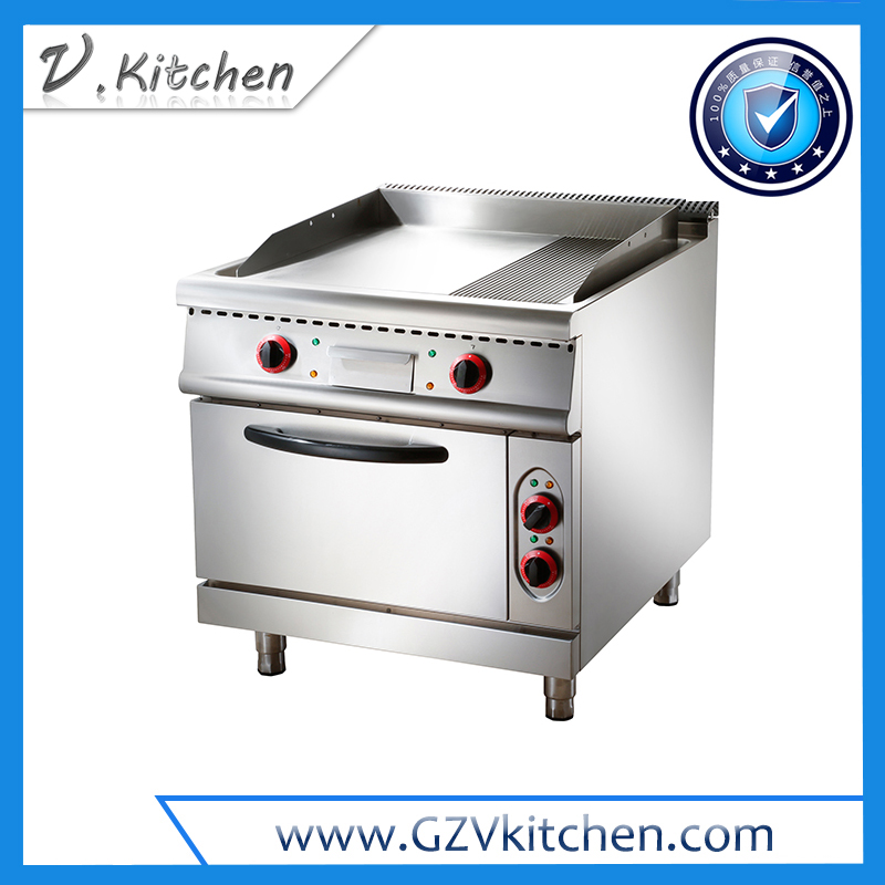 Electric 1/3 Ribbed Plate Fry Top on Oven